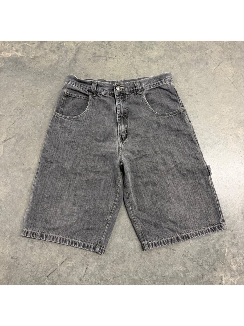 2000s Faded Black Baggy Carpenter Denim Shorts